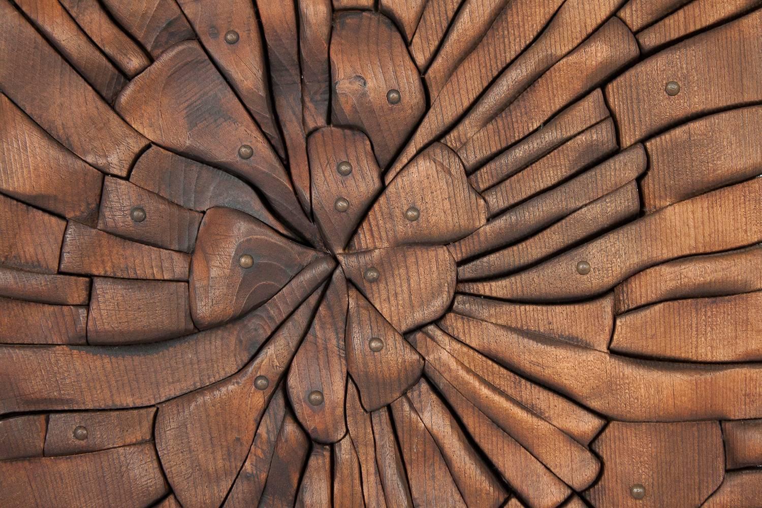 O.V. Shaffer Carved Wood Wall Sculpture For Sale at 1stdibs