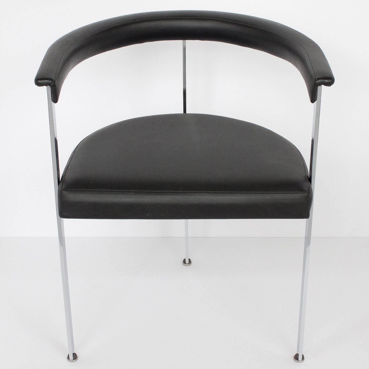 Set Four Modernist Chrome Three Legged Dining Chairs At 1stdibs