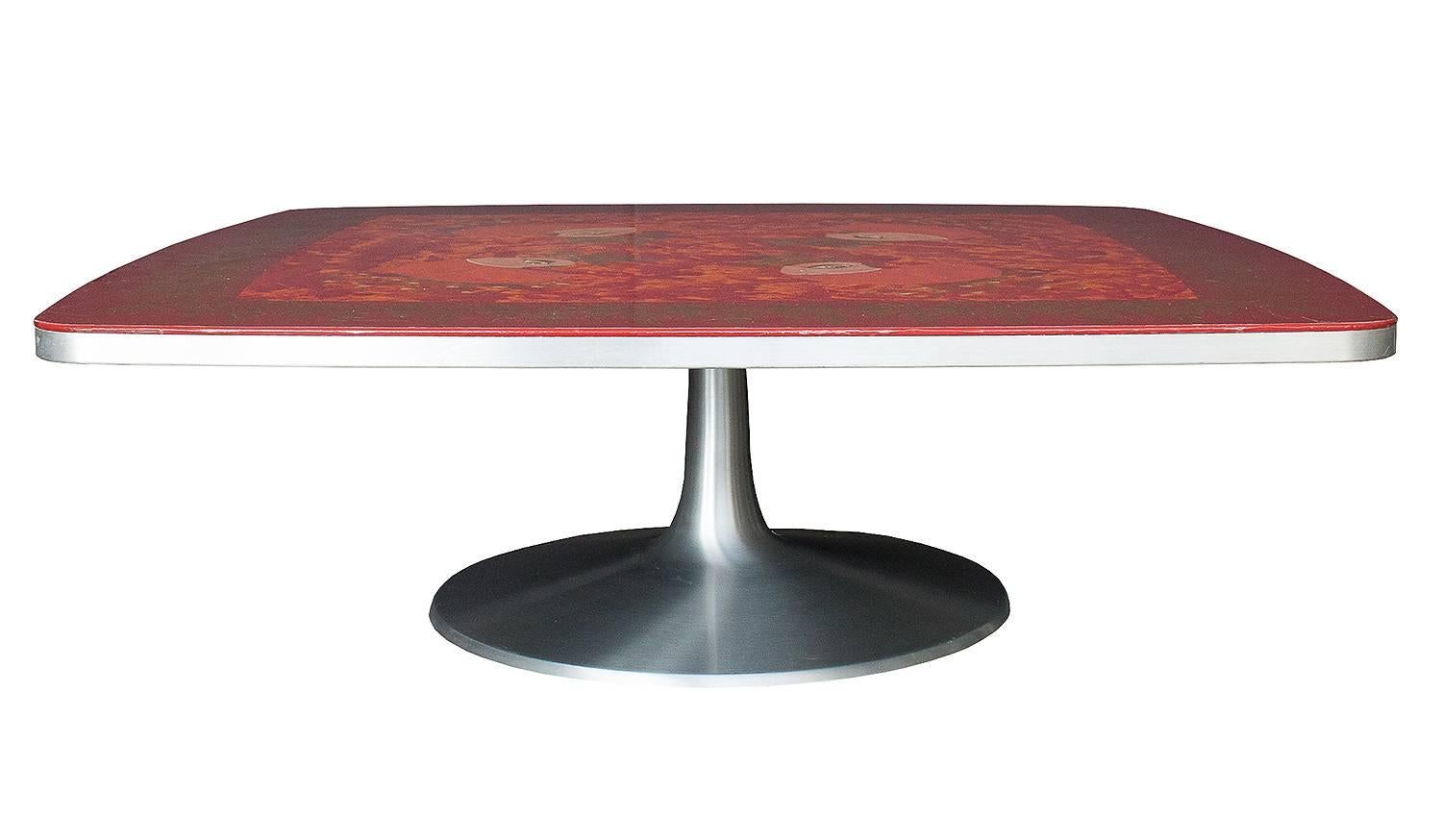 Danish Pedestal Coffee Table by Bjorn Wiinblad & Mygge for Poul Cadovius