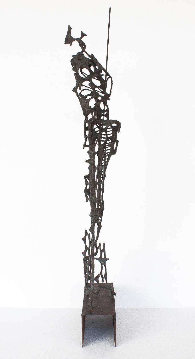 Tall Brutalist Don Quixote Abstract Sculpture For Sale at 1stdibs