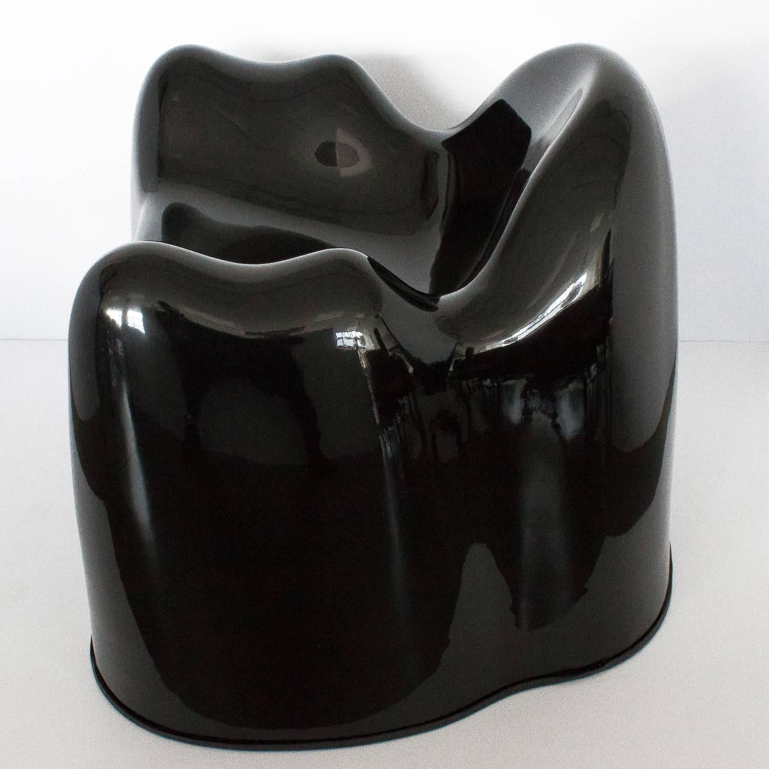 Mid-20th Century Pair of Black Molar Chairs by Wendell Castle