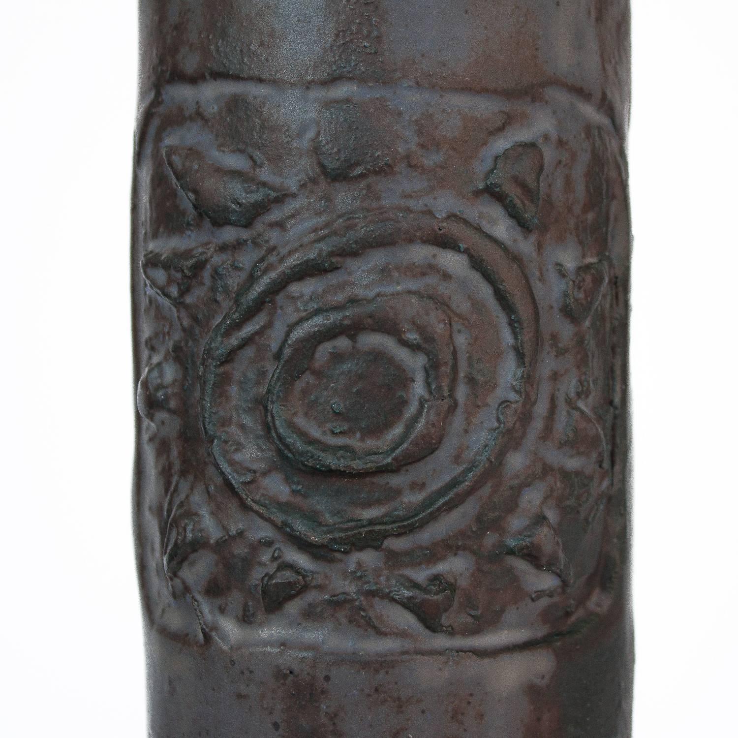 Brutalist Slab Studio Pottery Vase by Ethel 