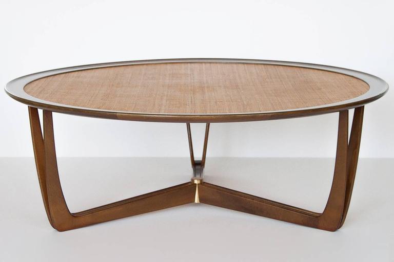Split Leg Coffee Table With Woven Cane Top At 1stdibs - Cane Coffee Table Round Split Leg Coffee Table With Woven Cane Top At 1stdibs - Cane Coffee Table Round