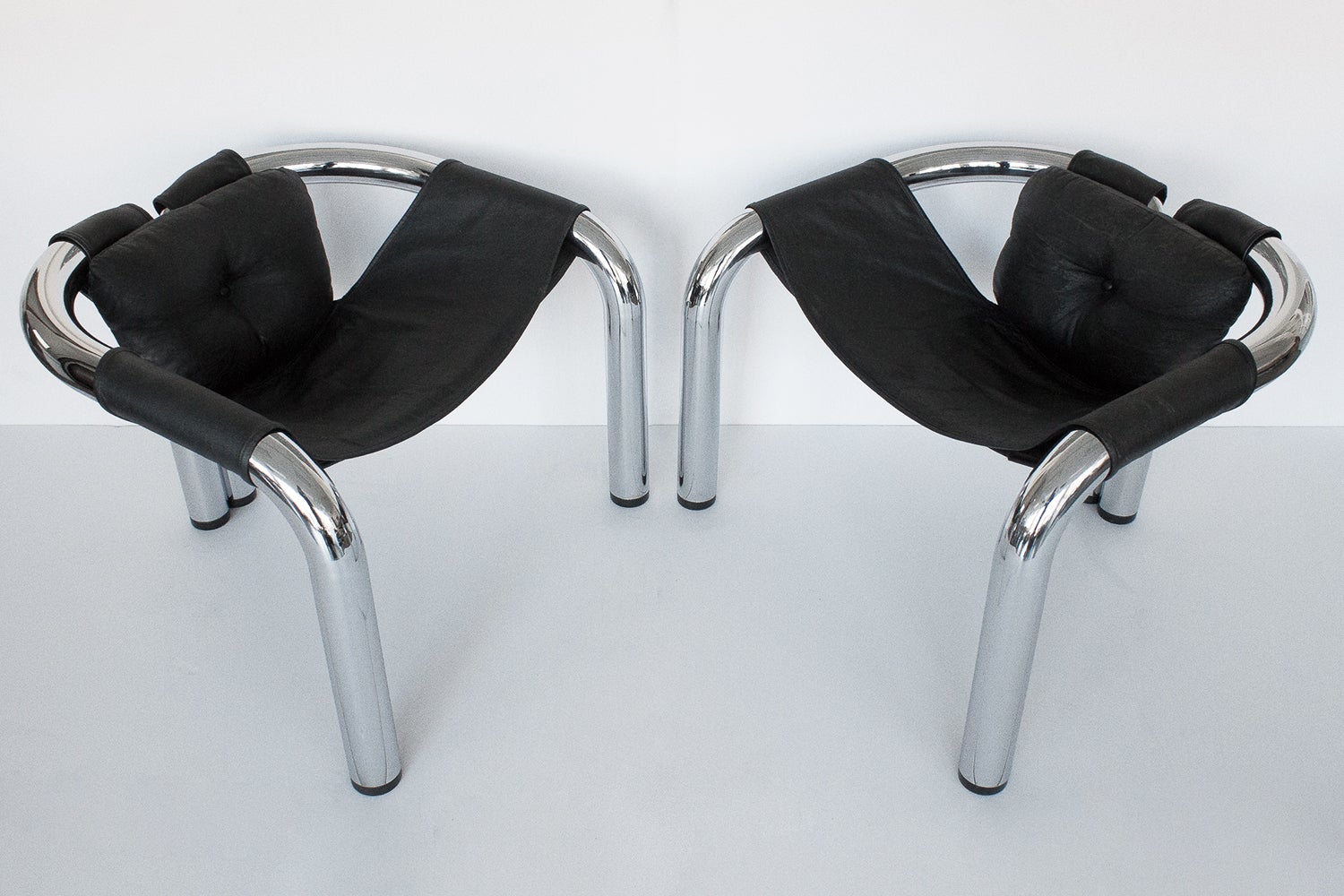 Pair Of Byron Botker Palo Alto Chrome Lounge Chairs
