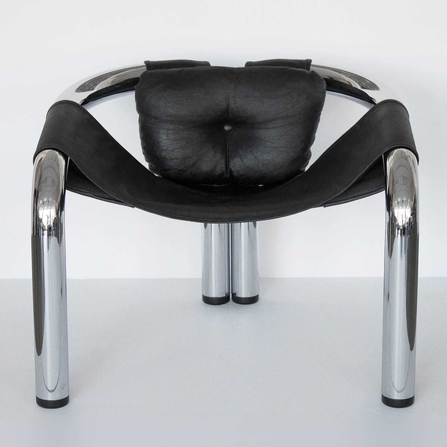 Mid-Century Modern Pair of Byron Botker Palo Alto Chrome Lounge Chairs