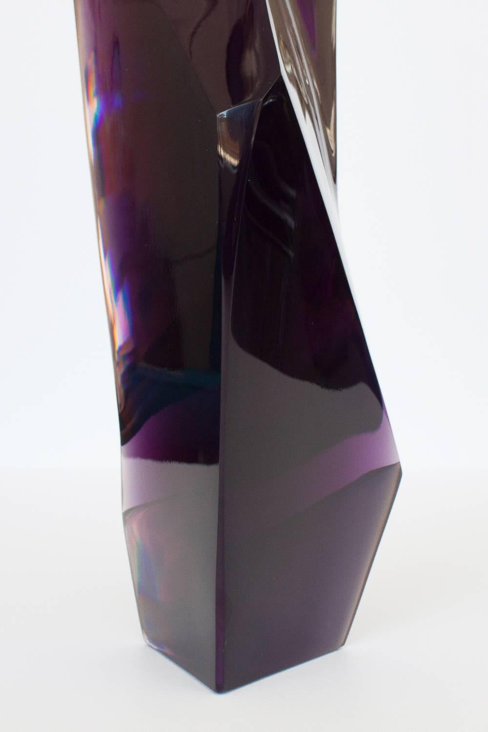 American Faceted Abstract Lucite Resin Sculpture by Louis Von Koelnau