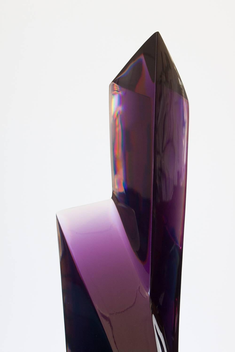 Hand-Crafted Faceted Abstract Lucite Resin Sculpture by Louis Von Koelnau