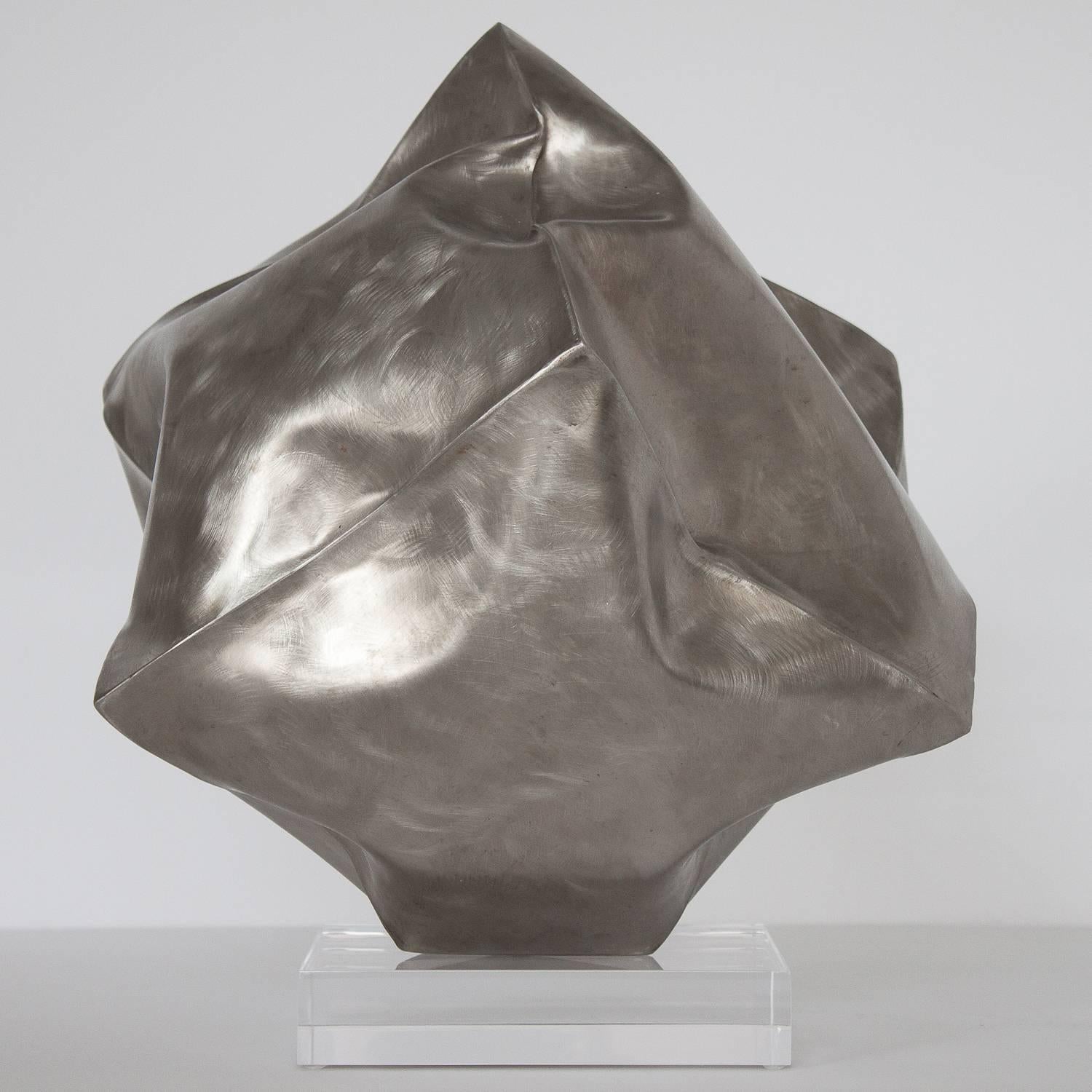 Abstract Steel Cube Sculpture by Richard Baronio In Good Condition In Chicago, IL
