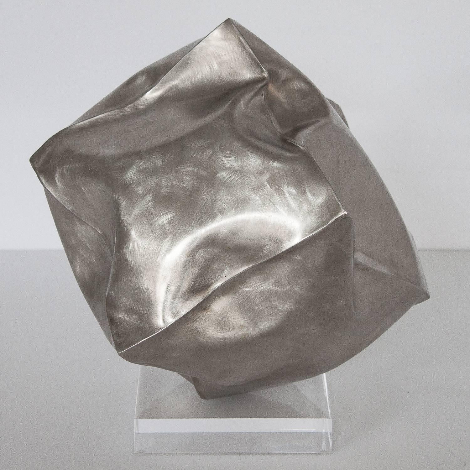 Late 20th Century Abstract Steel Cube Sculpture by Richard Baronio