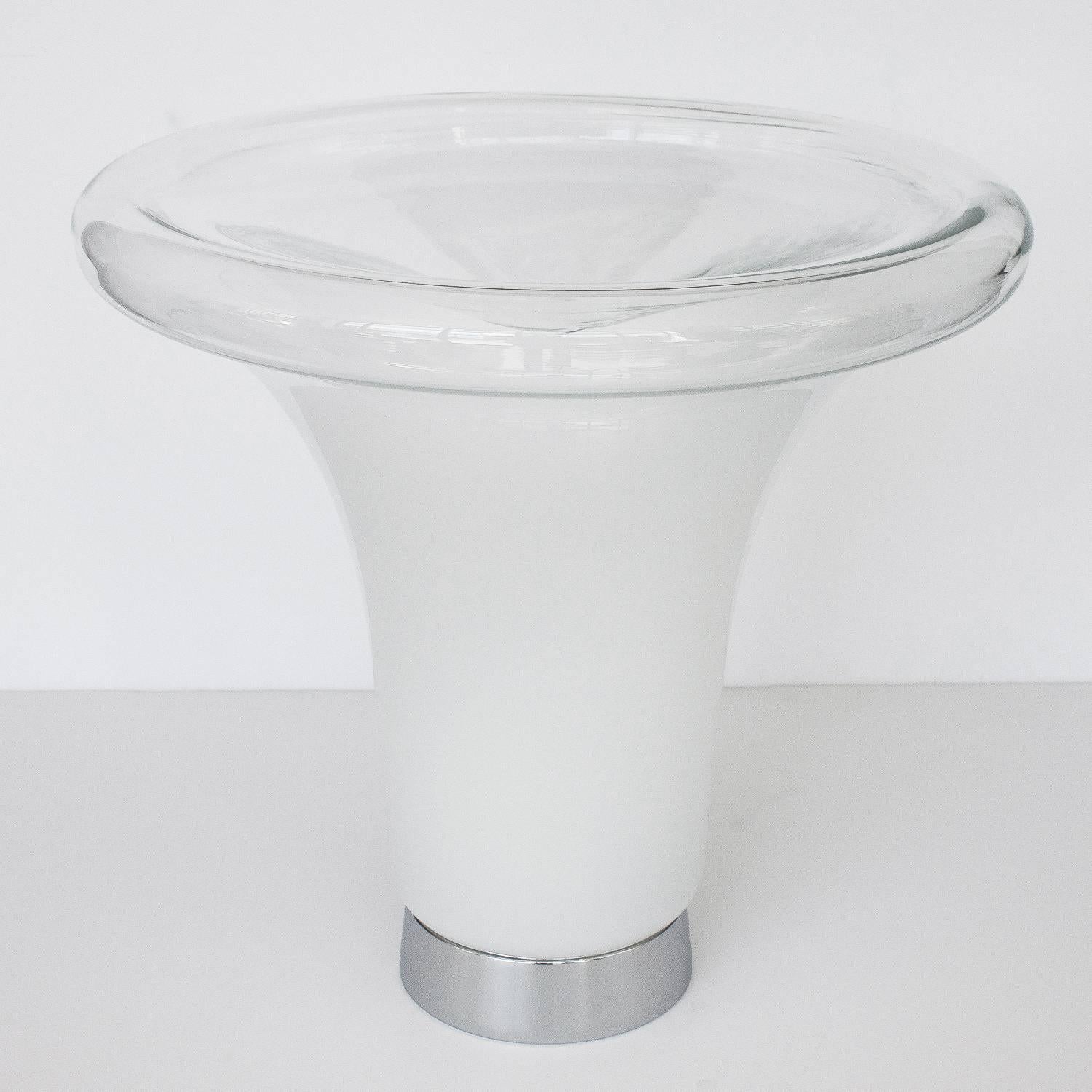 Mid-Century Modern Large Vistosi Murano Trumpet Glass Table Lamp