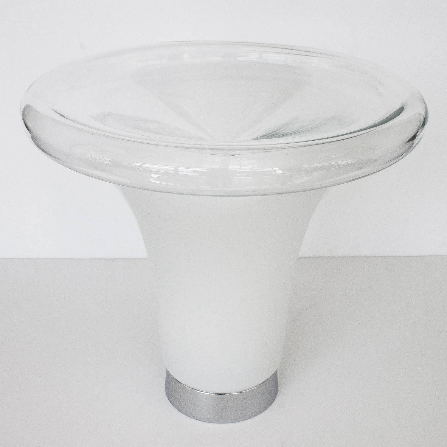 Italian Large Vistosi Murano Trumpet Glass Table Lamp