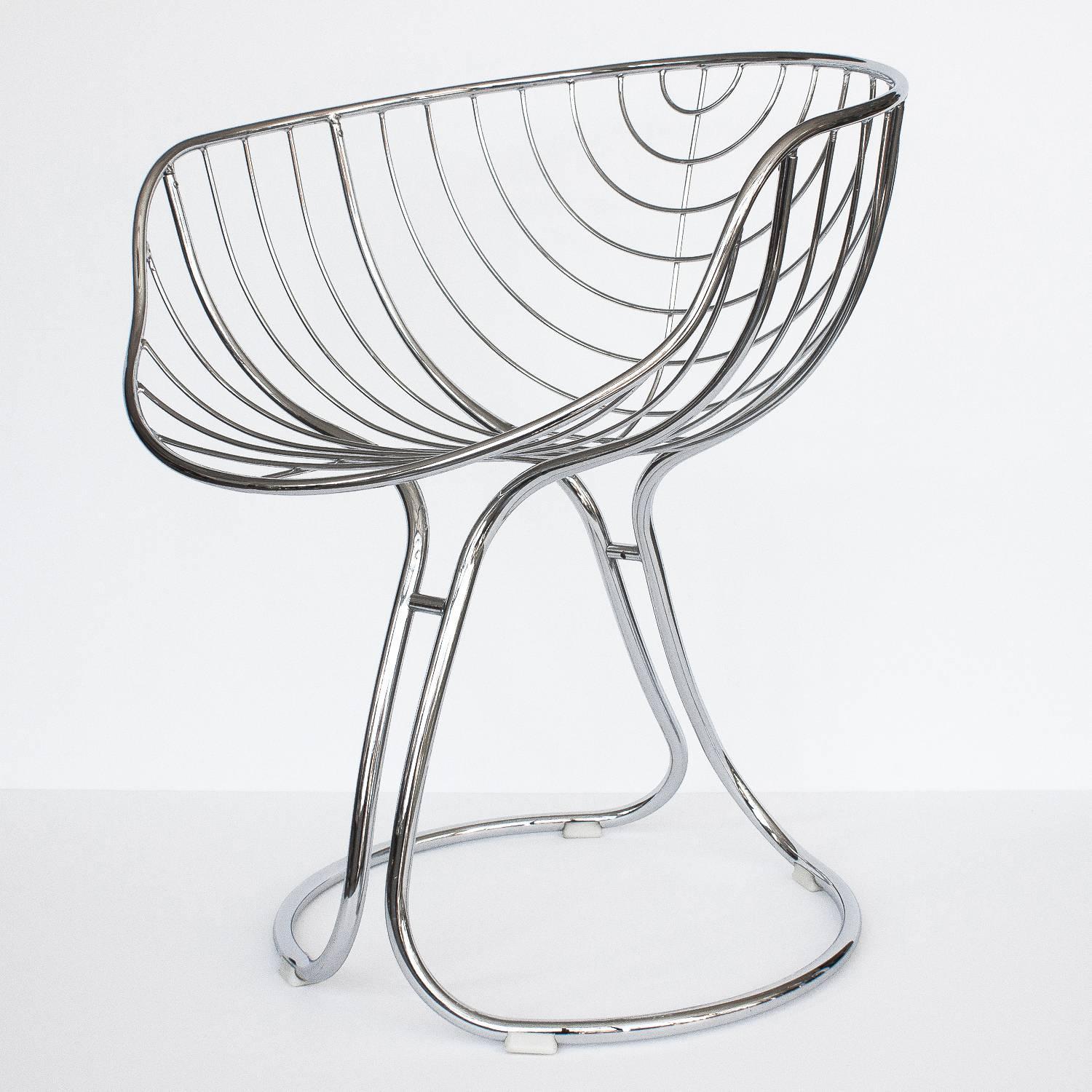 Mid-Century Modern Set of Six Pan Am Chrome Dining Chairs