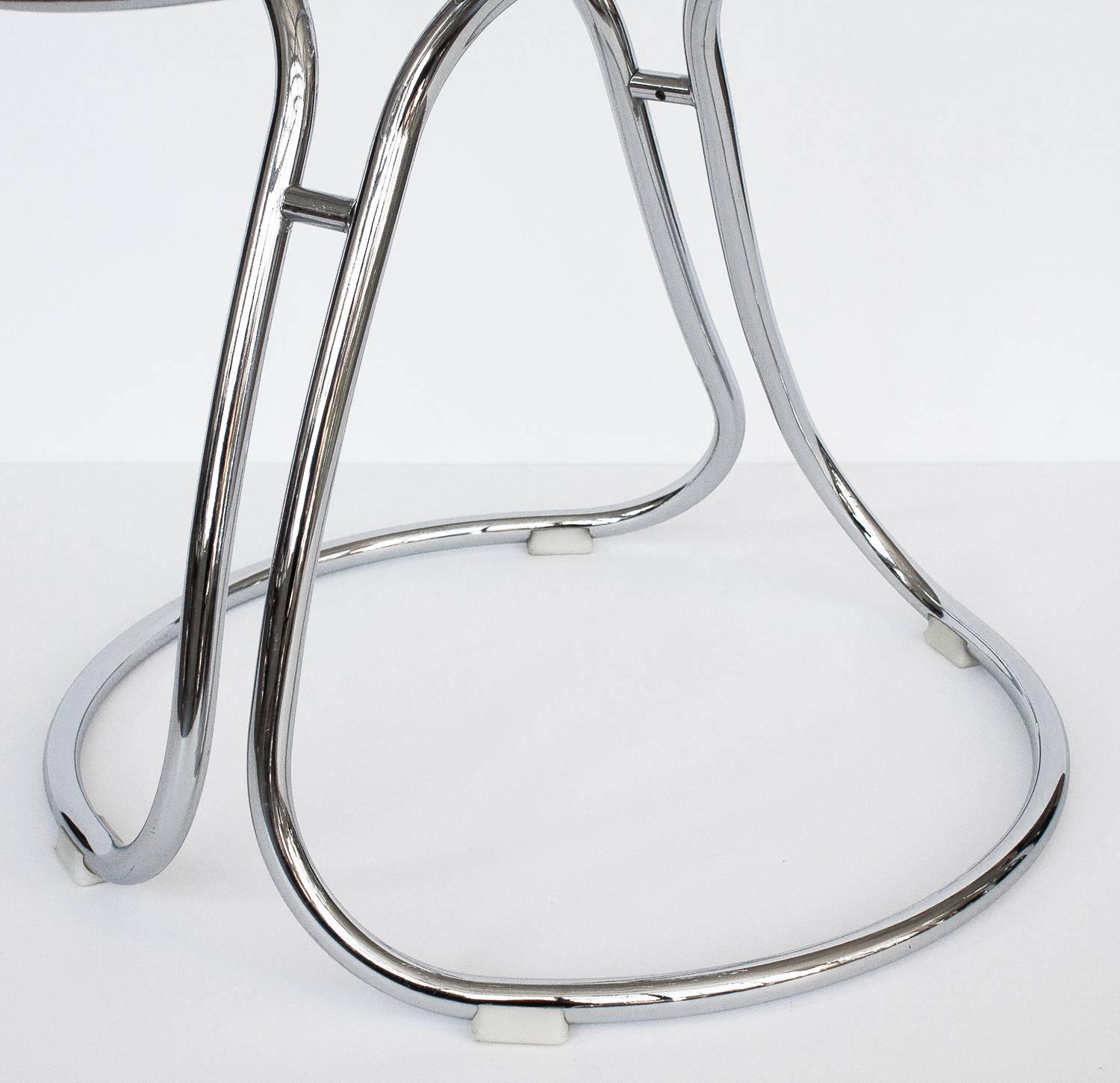 Steel Set of Six Pan Am Chrome Dining Chairs