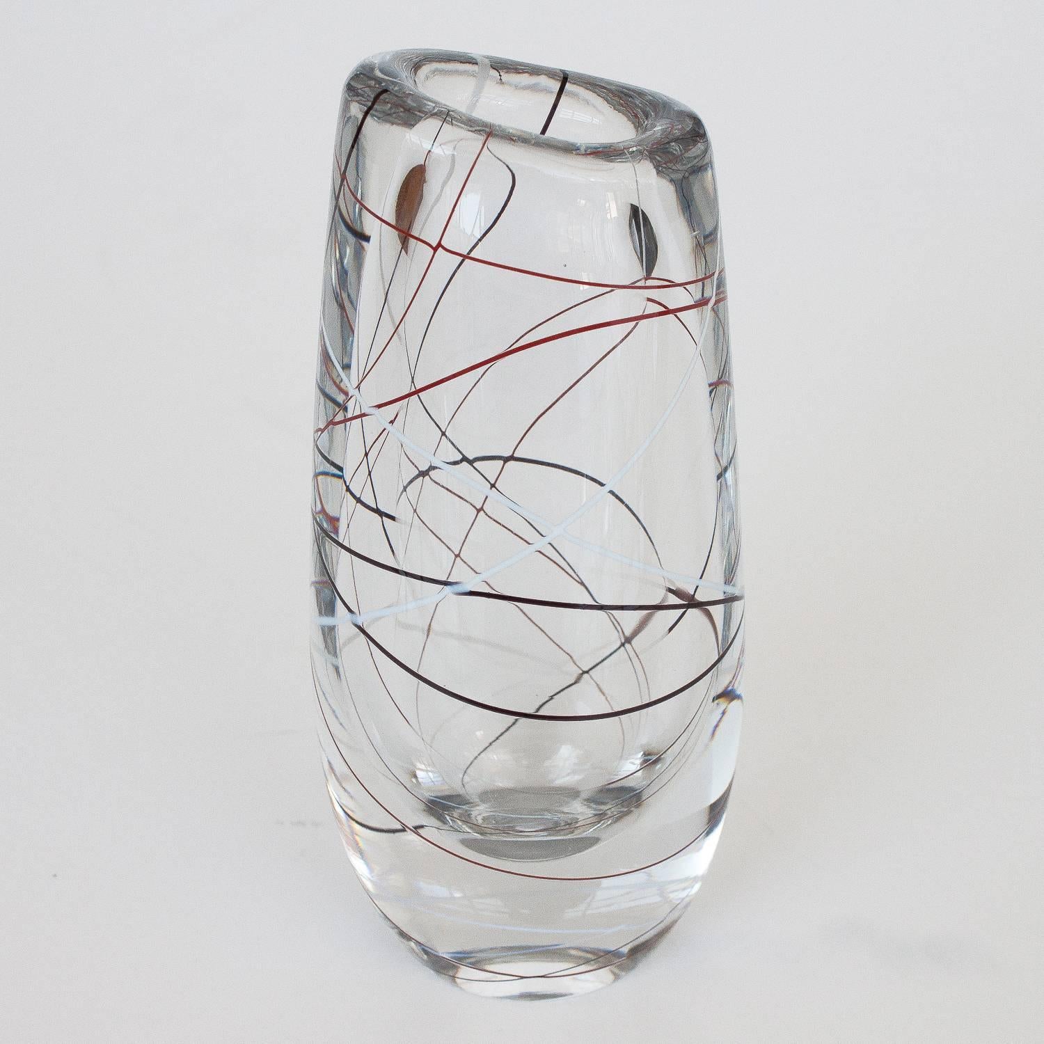 Mid-Century Modern Vicke Lindstrand Glass Vase for Kosta, Sweden