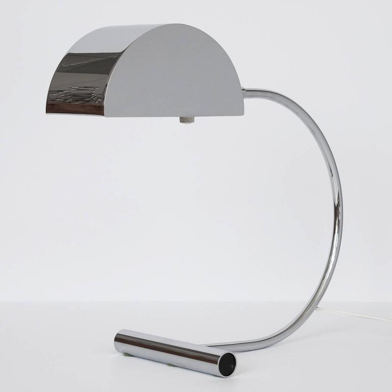 Koch And Lowy Chrome Cantilevered Modernist Desk Lamp At 1stdibs Koch And Lowy Polished Chrome Cantilevered Desk Lamp Weighted Cylinder Base With Curved Arm That