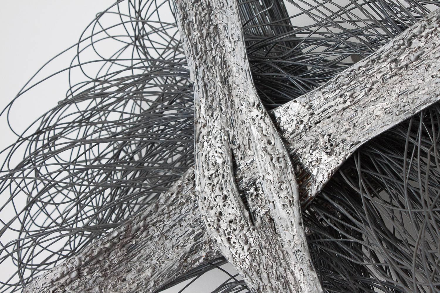 American Brutalist Wire Wall Sculpture by J Yam