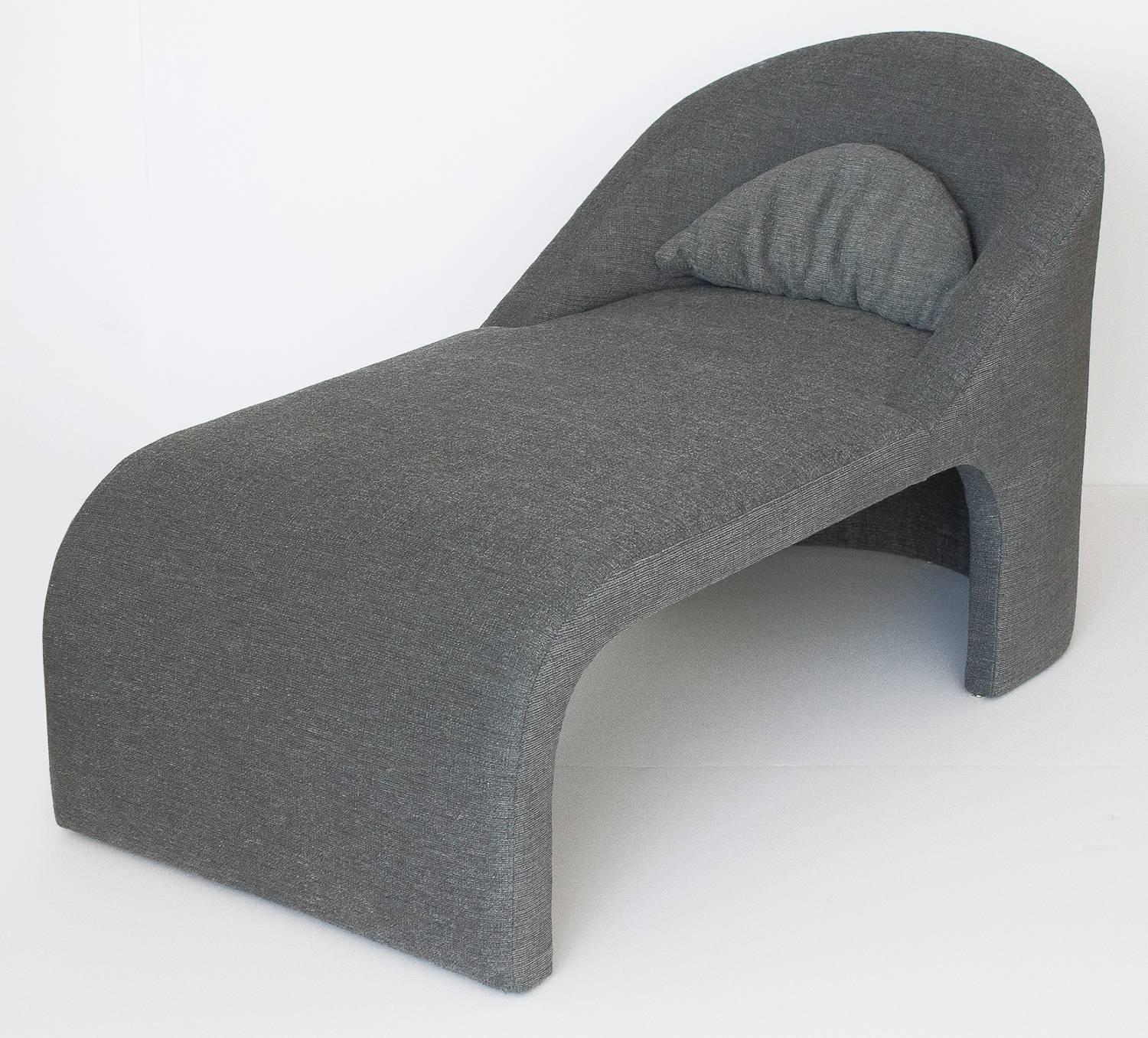 Mid-Century Modern Modernist Fully Upholstered Chaise Lounge