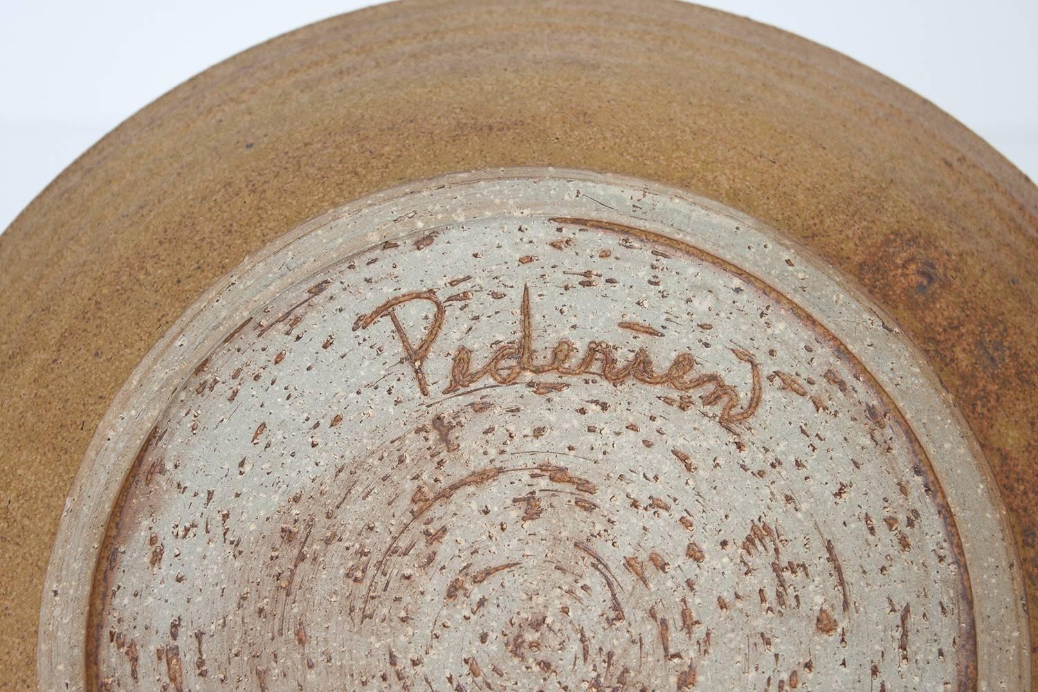 Mid-20th Century Mid-Century Ceramic Low Bowl Signed Pedersen