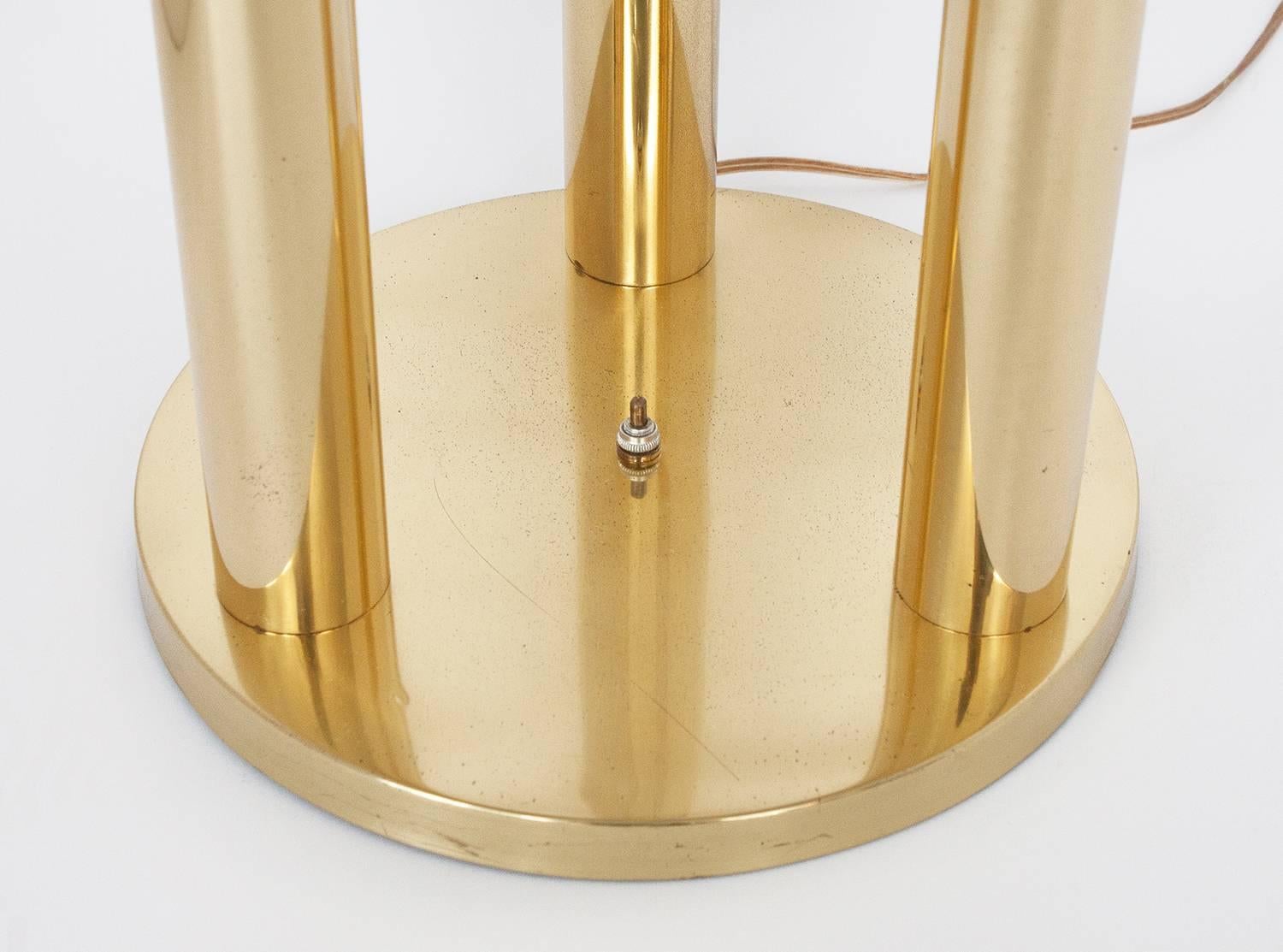 Italian Three-Globe Brass Floor Lamp 2