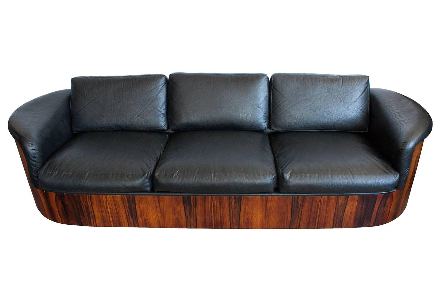 Mid-Century Modern Rare Rosewood Case Sofa by Plycraft