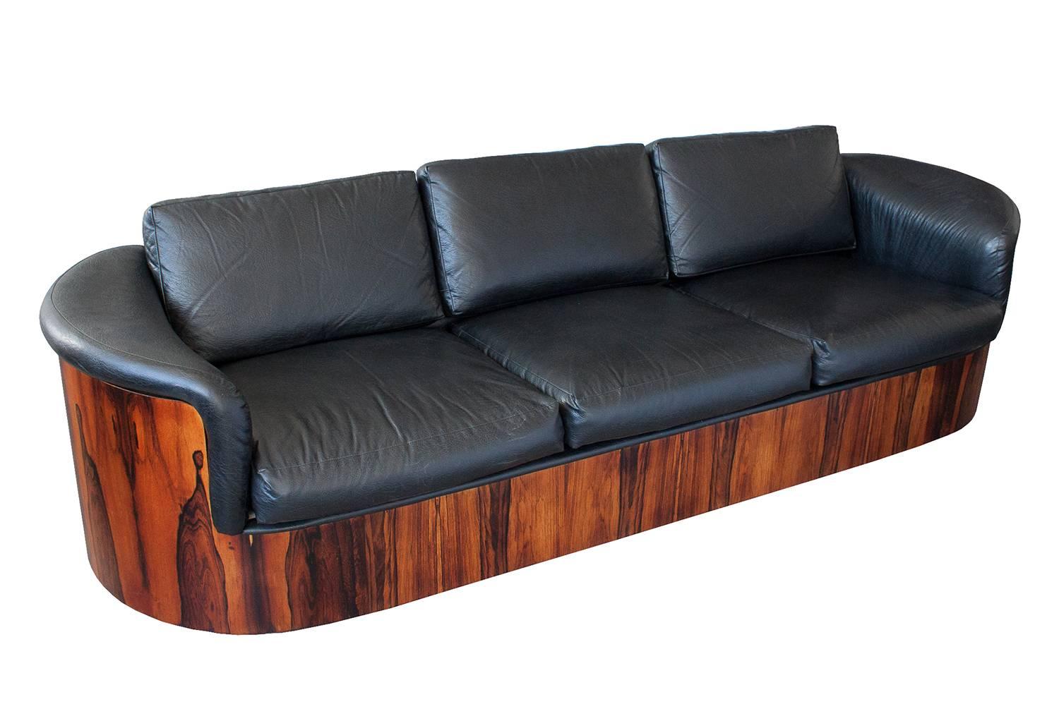 Mid-20th Century Rare Rosewood Case Sofa by Plycraft