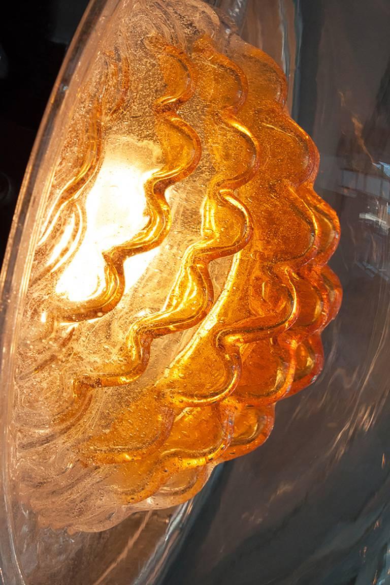 Mazzega Sculptural Glass Sphere Pendant Chandelier 3
