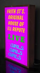 "Frith St Original House of ILL Repute" Vintage Light Box