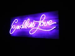 "Endless Love" Purple Neon on Reclaimed Wood