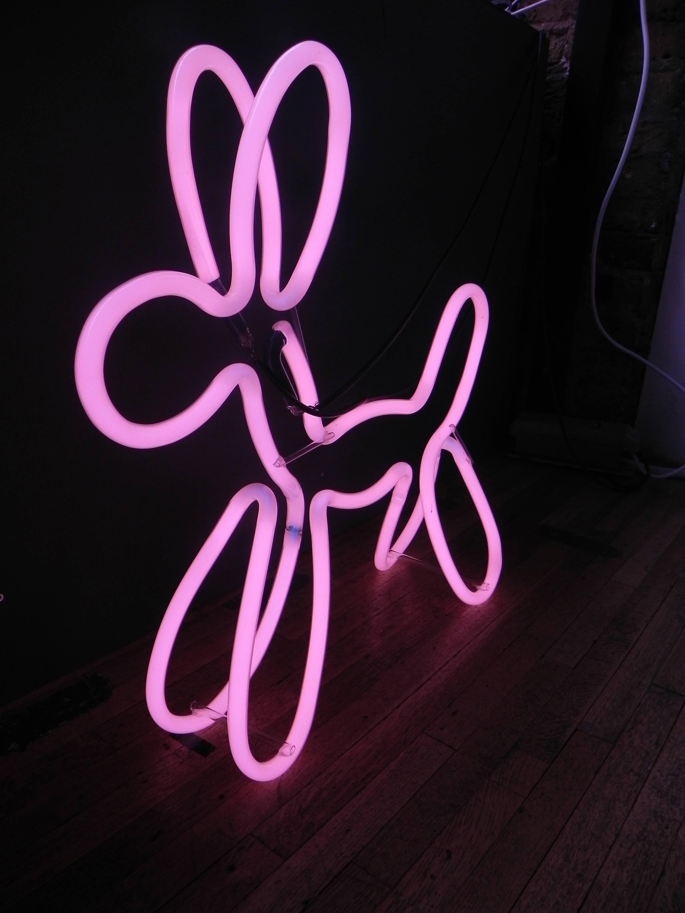 Lavender Neon Dog, 2015.
Deepa Mann-Kler.
Dimensions variable (Largest size 60 x 15 x 60 cm).
Unique 1/1.
£2000 inc Vat. 

As seen in the London Lumiere Festival 2016, Deepa Mann-Klerr's Series of 12 uniquely colored Neon Dogs, are now