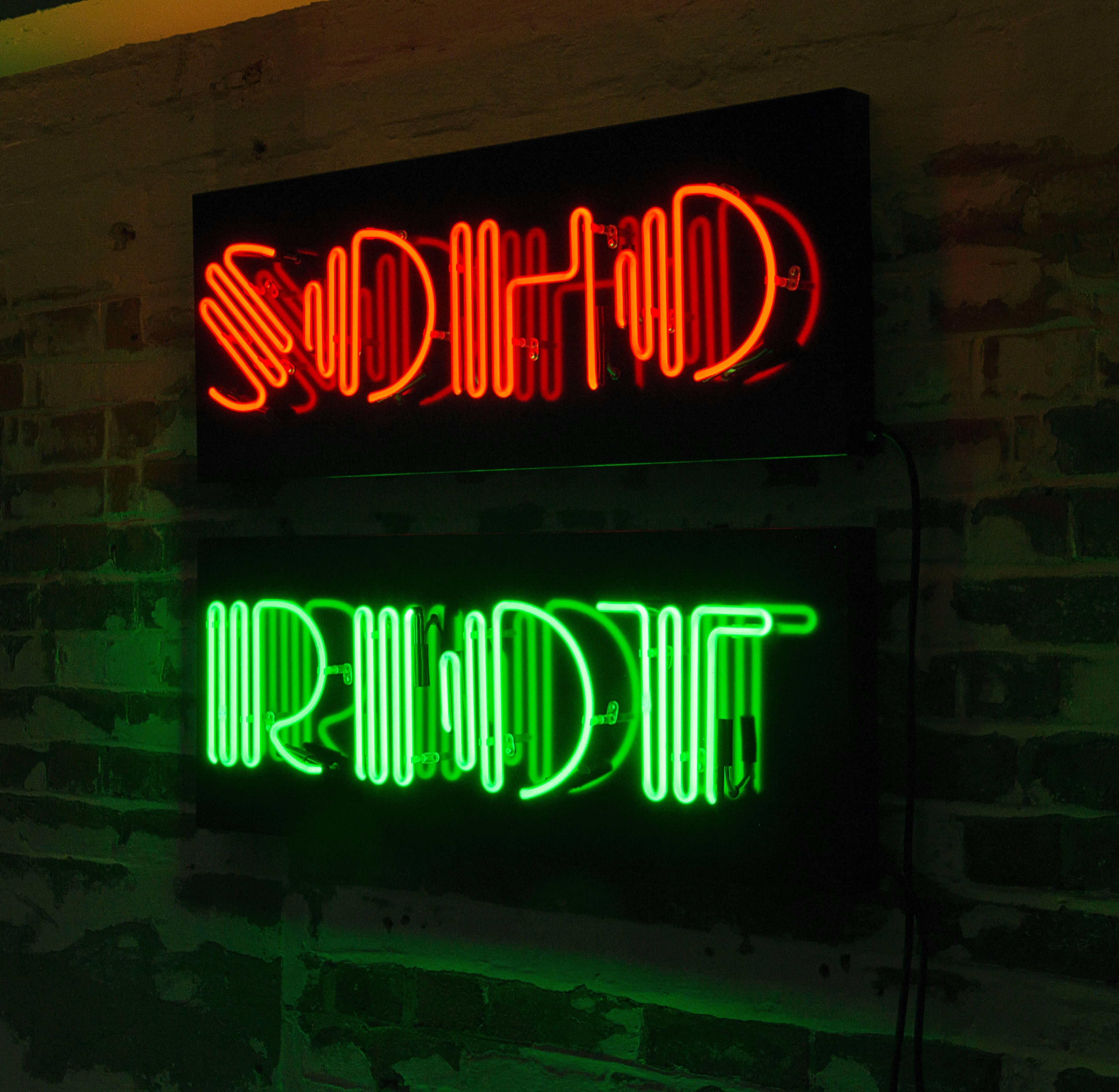 Ben Eine, Riot Neon, Green In Excellent Condition For Sale In London, GB