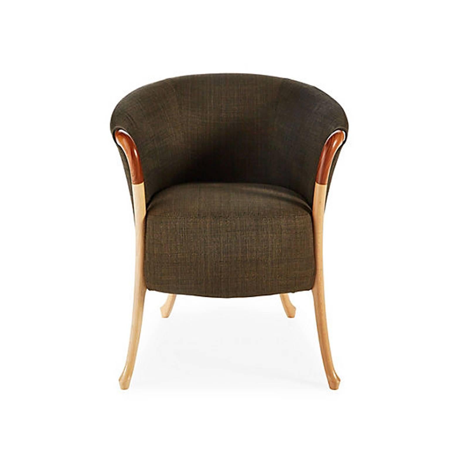 Italian Giorgetti Progetti Armchair in Beechwood For Sale