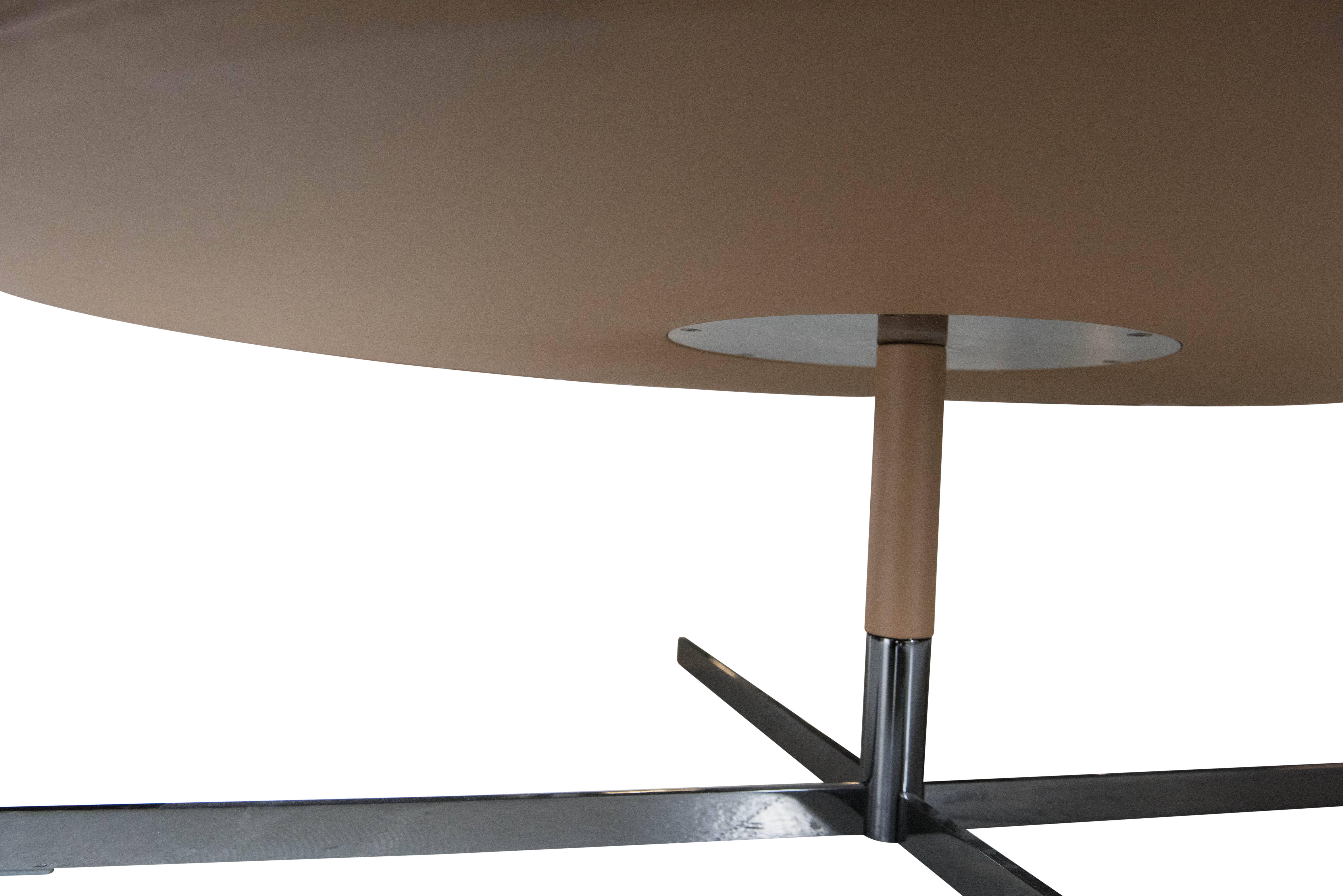 Contemporary Poltrona Frau Bob Coffee Table Italian Leather Top For Sale