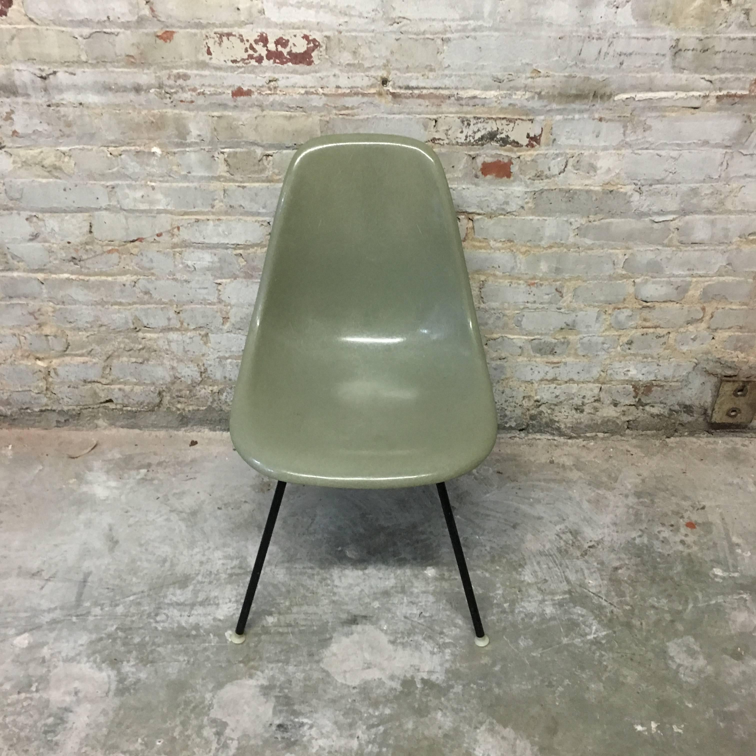 American Four Herman Miller Eames Seafoam Green Dining Chairs