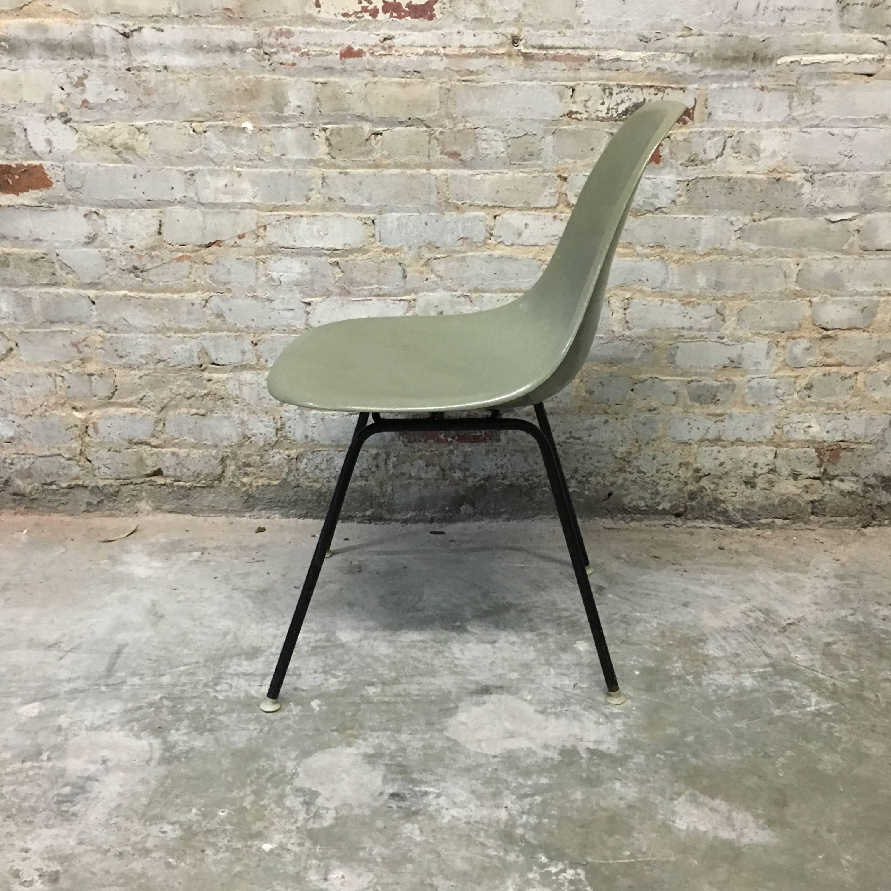 Four Herman Miller Eames Seafoam Green Dining Chairs 2