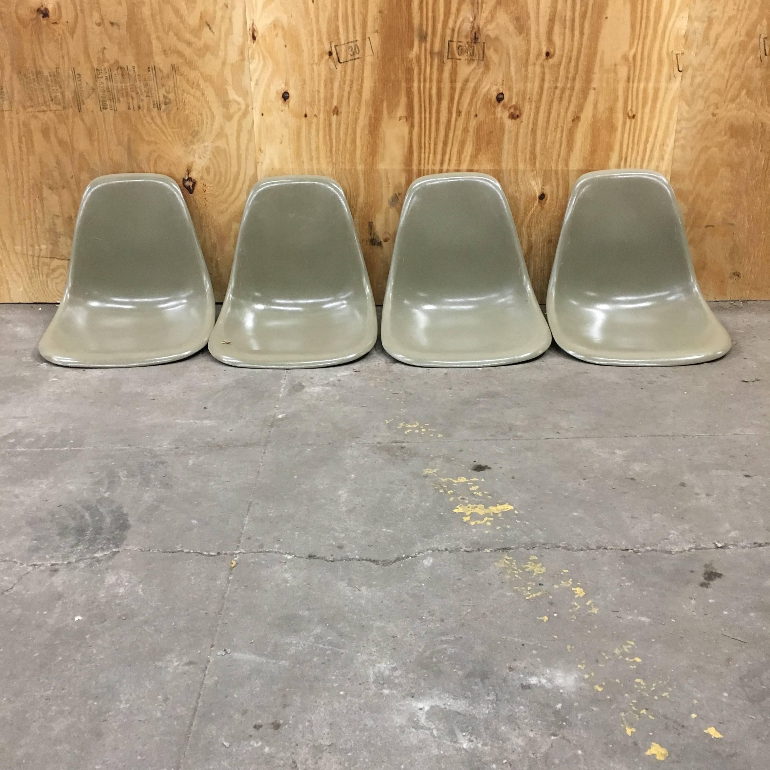 Eight Rare Raw Umber Herman Miller Eames Chairs In Excellent Condition In Brooklyn, NY