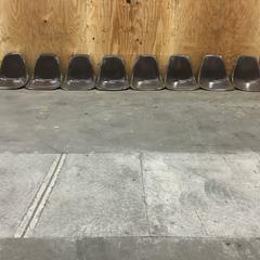 Eight Rare Seal Brown Herman Miller Eames Dining Chairs