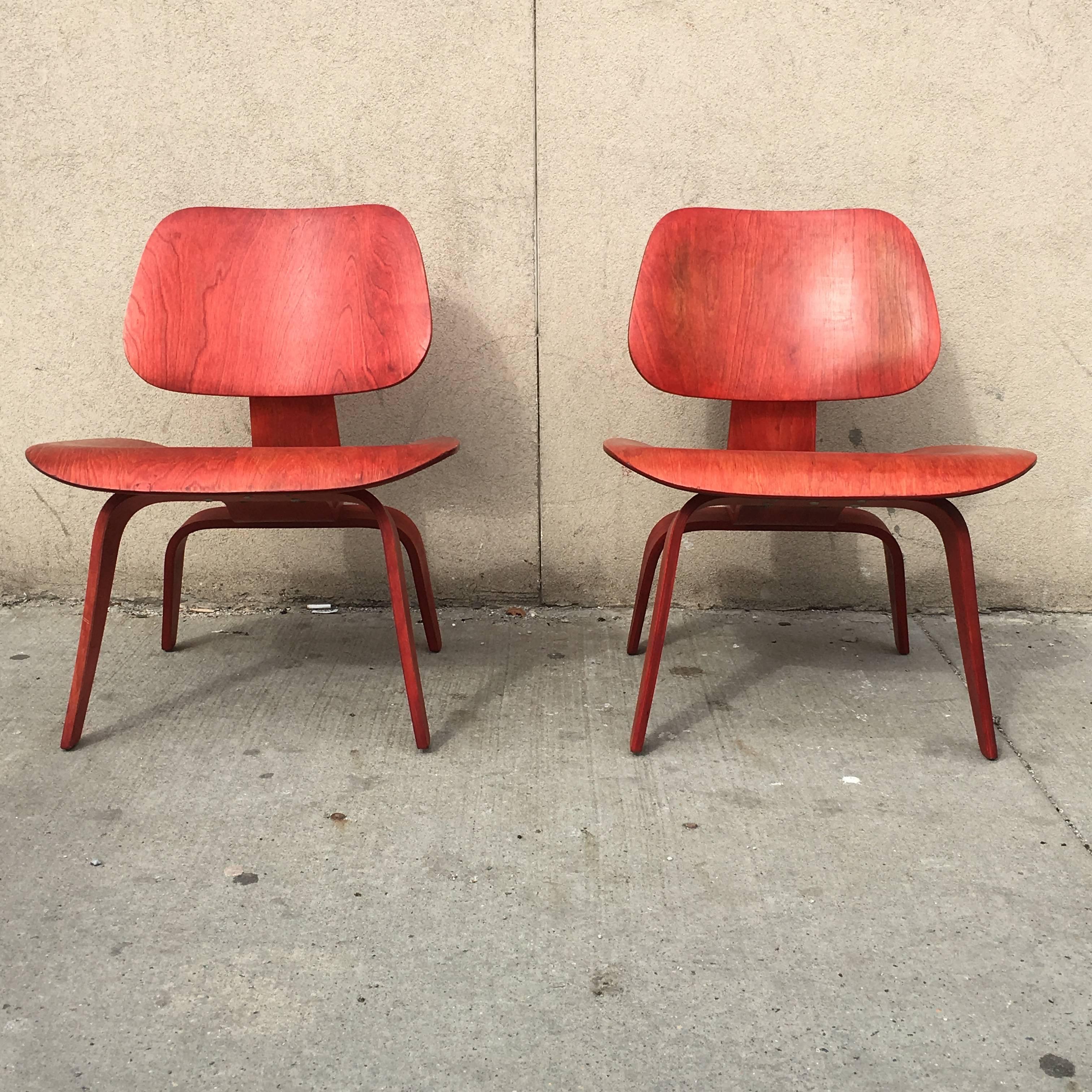 red eames chair