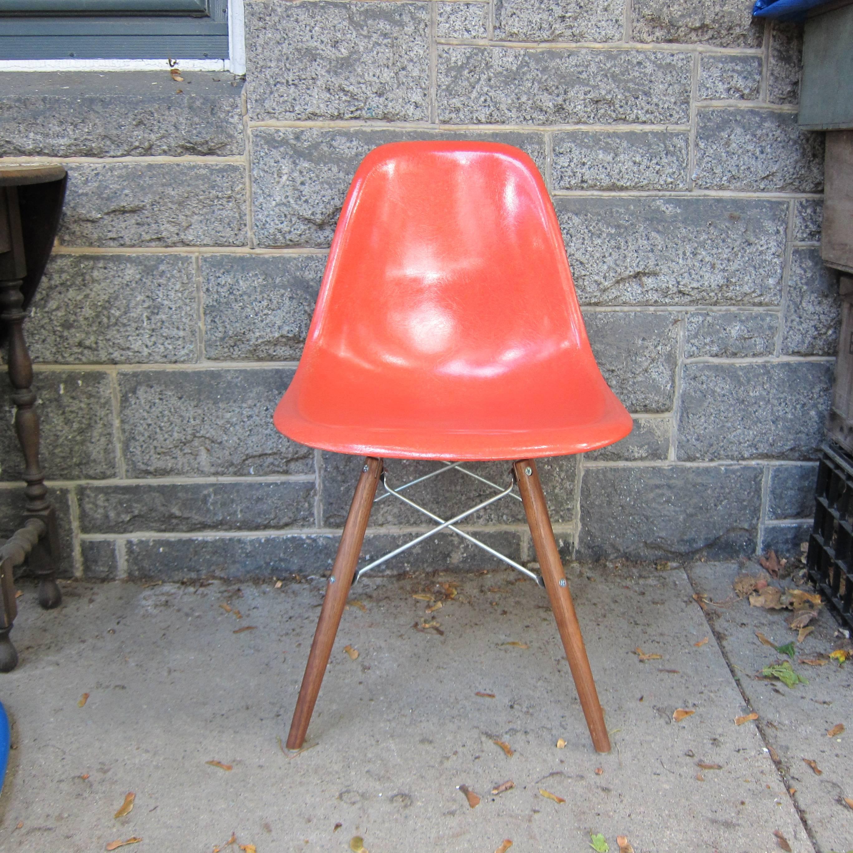 Fiberglass Eight Multicolored Herman Miller Eames Dining Chairs