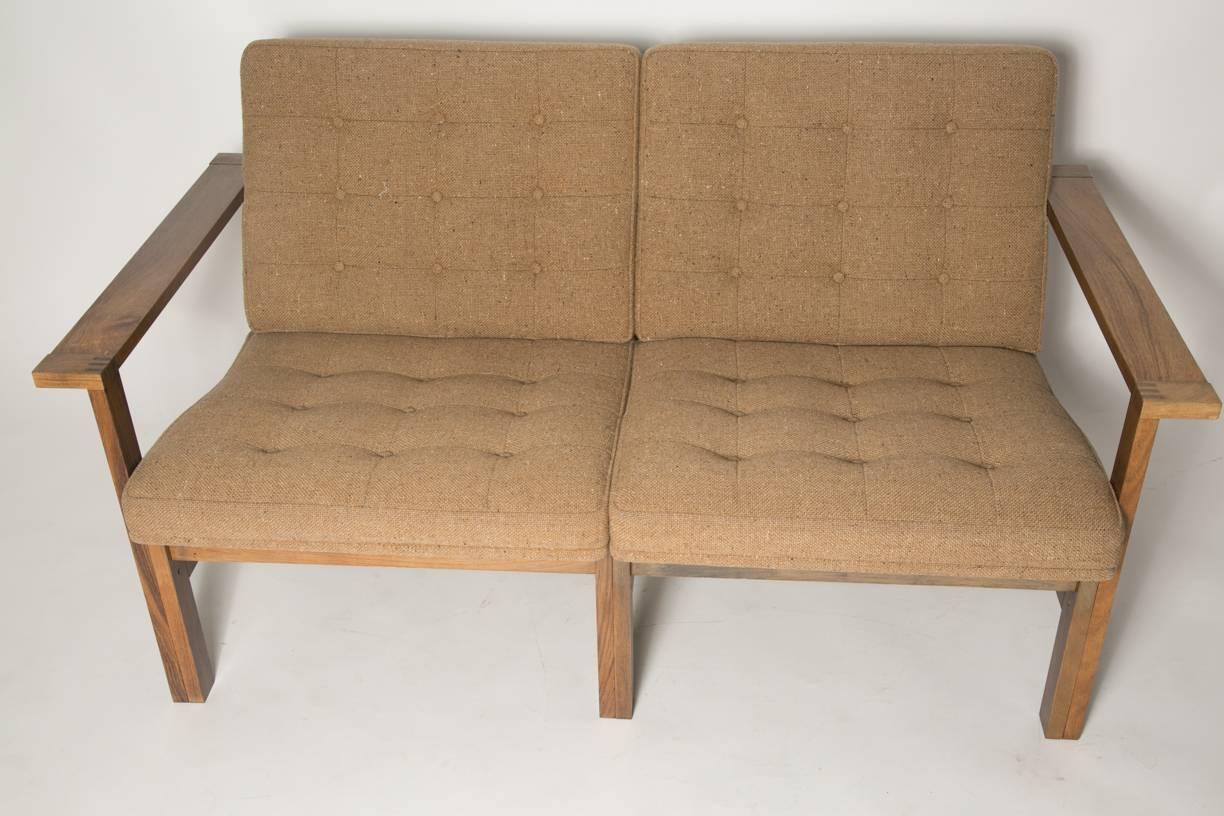 The iconic moduline sofa designed by Ole Gjerløv-Knudsen & Torben Lind for France & Son, Denmark, 1960. This sofa has a solid rosewood frame and flawless wool covered seats.