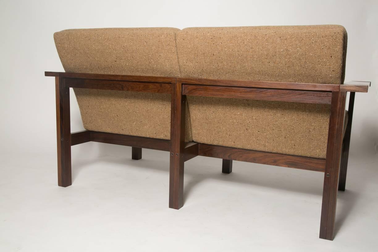 Wool Moduline Rosewood Sofa Love Seat For Sale