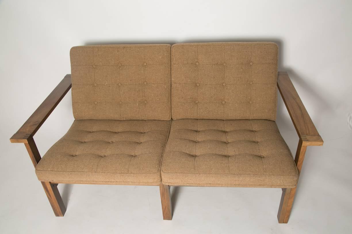 Wool Moduline Rosewood Sofa Love Seat For Sale