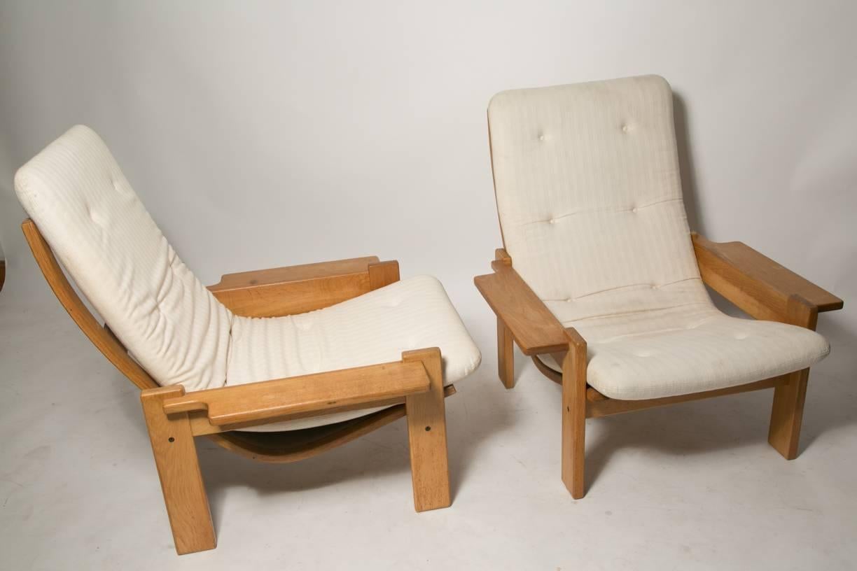 Swedish Extremely Rare Pair of Yngve Ekstrom for Swedes Møbler Super Lounge Chairs