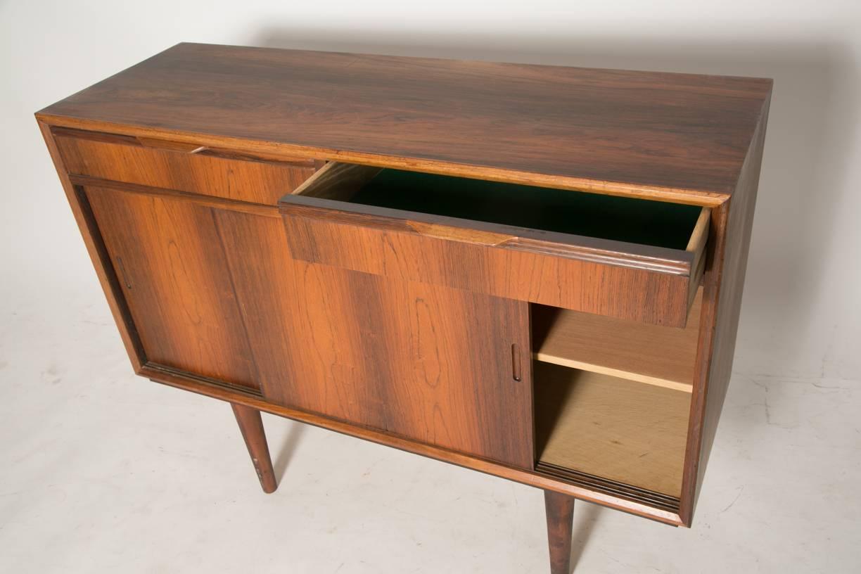 Scandinavian Modern Compact Danish Rosewood Credenza