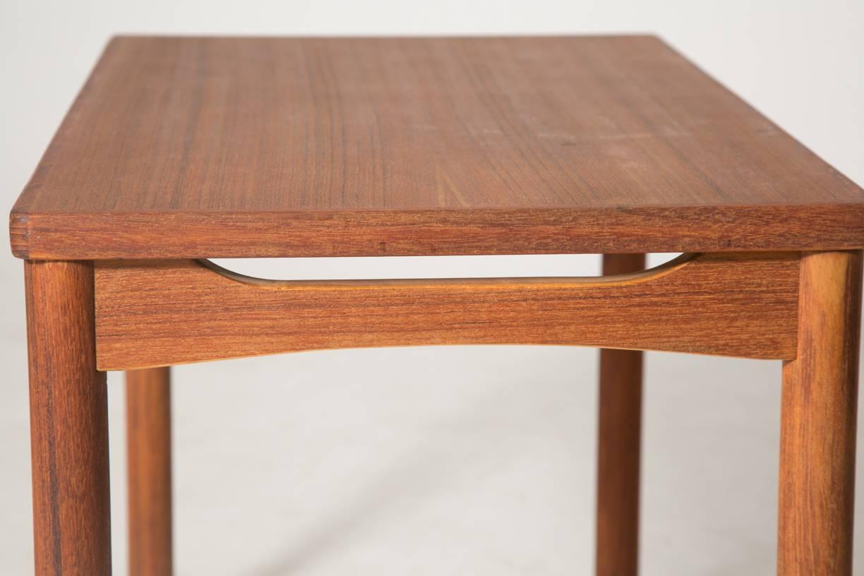 Swedish Skirted Teak End Table In Good Condition In Brooklyn, NY