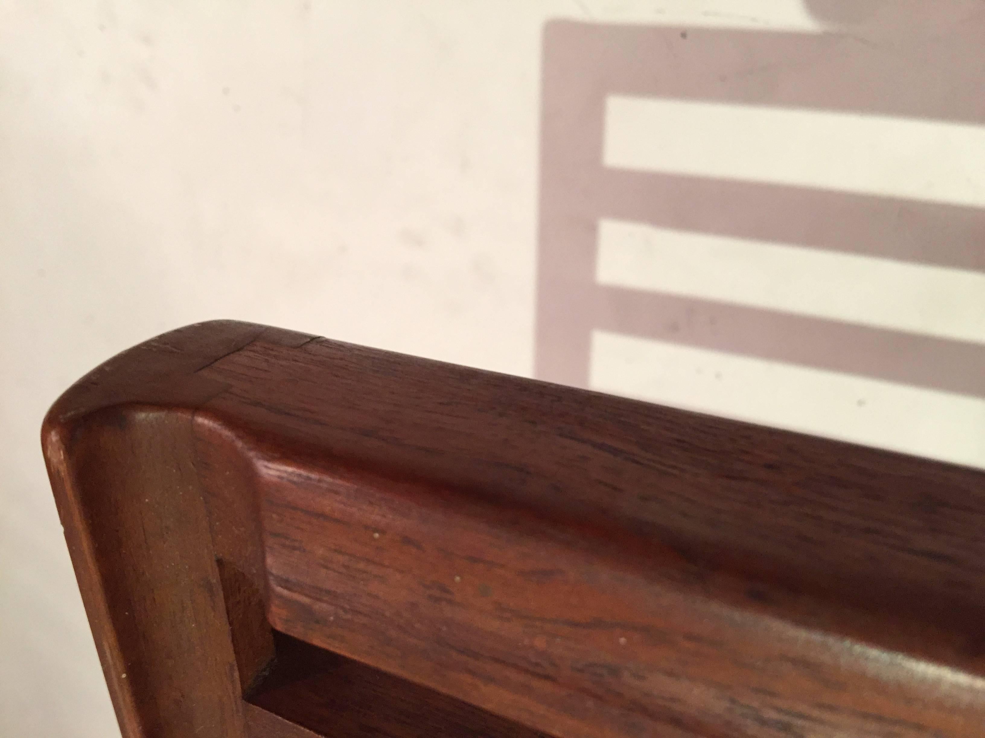 Danish Craftsman Teak Slat Bench In Good Condition In Brooklyn, NY