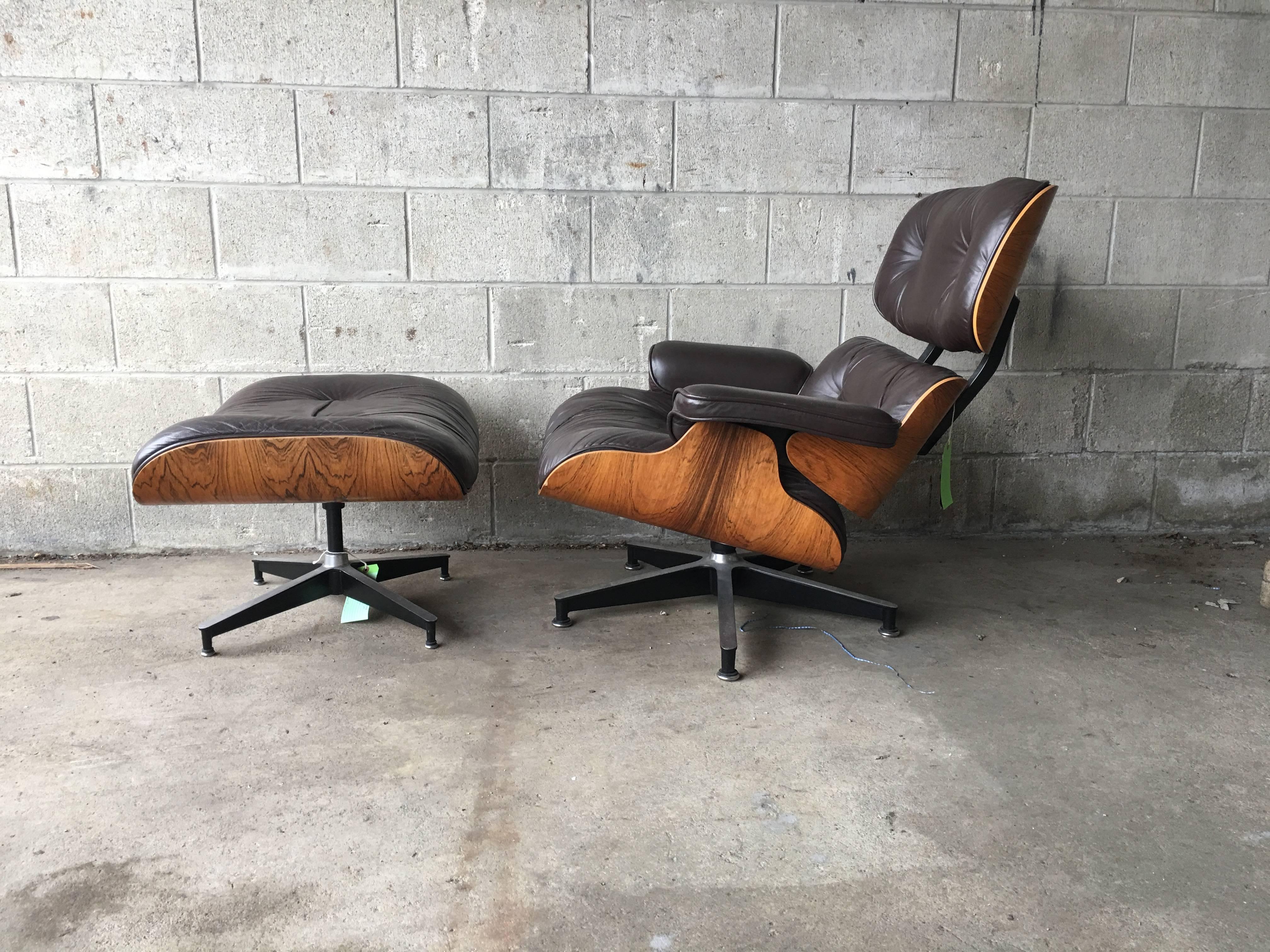 American Herman Miller Eames Rosewood Lounge and Ottoman