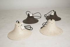 Four New Old Stock Danish Ceramic Lamp Fixtures
