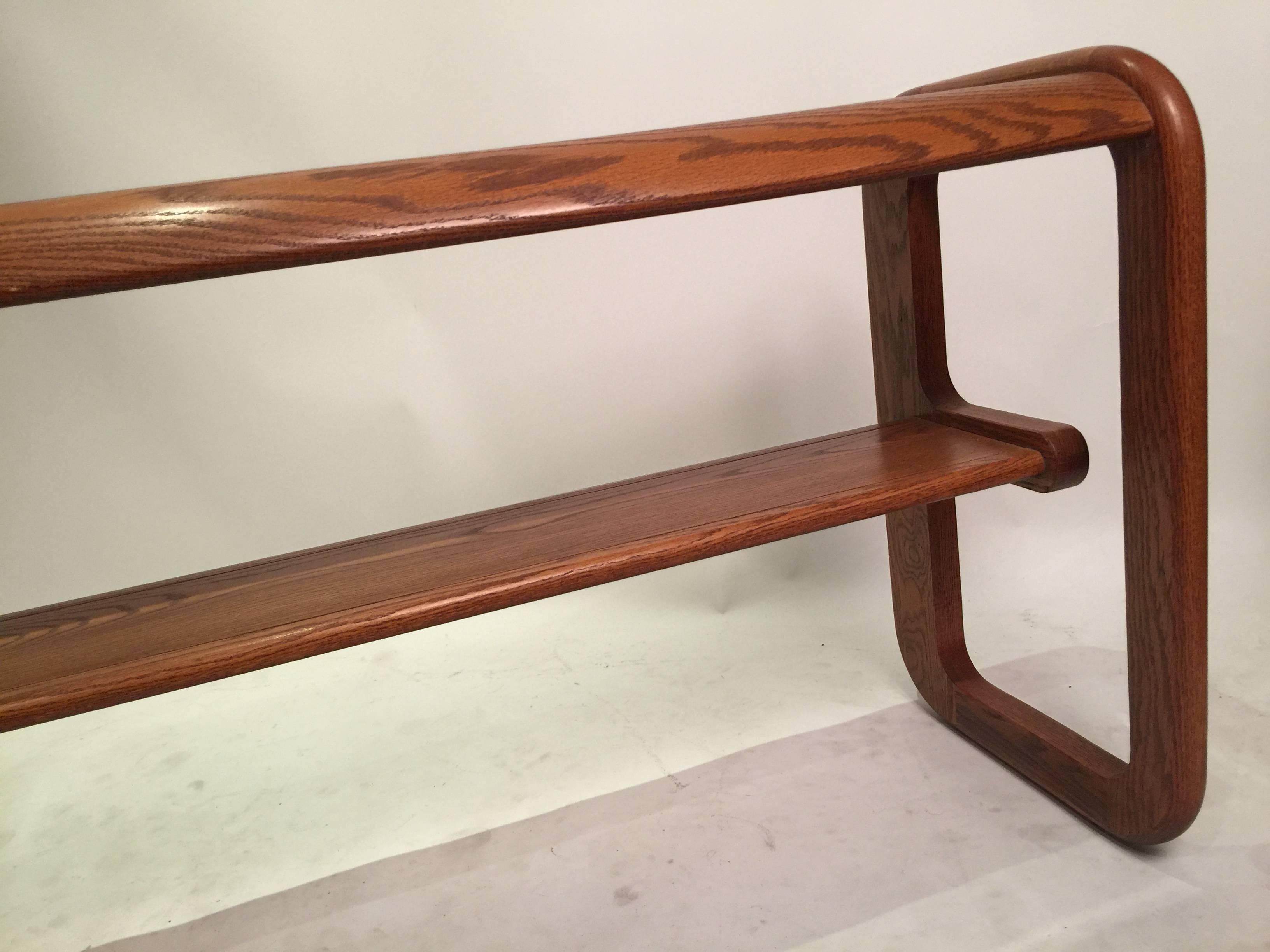 Mid-Century Modern Lou Hodges Cantilevered Console Table in Oak