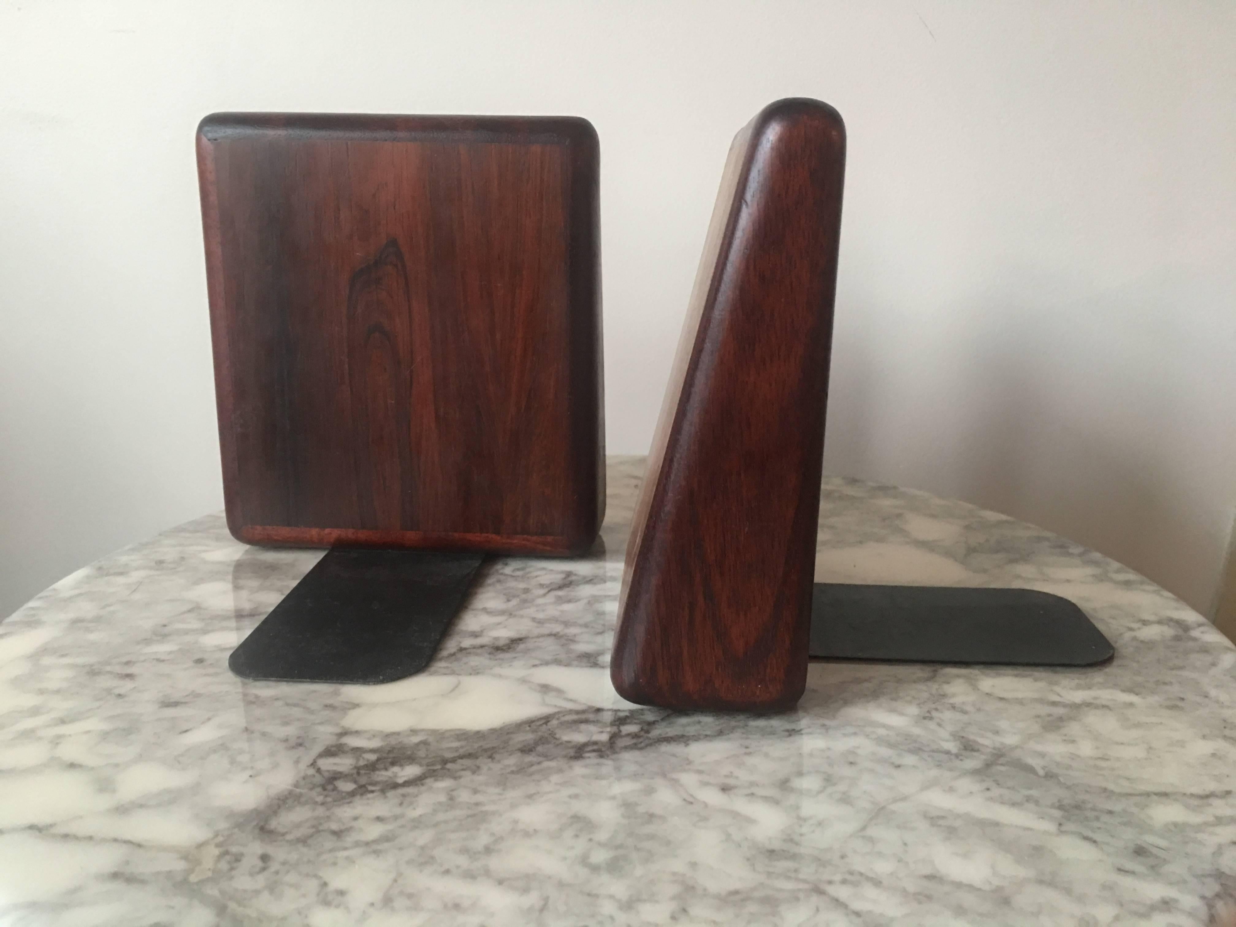 Mid-20th Century Rosewood Bookends