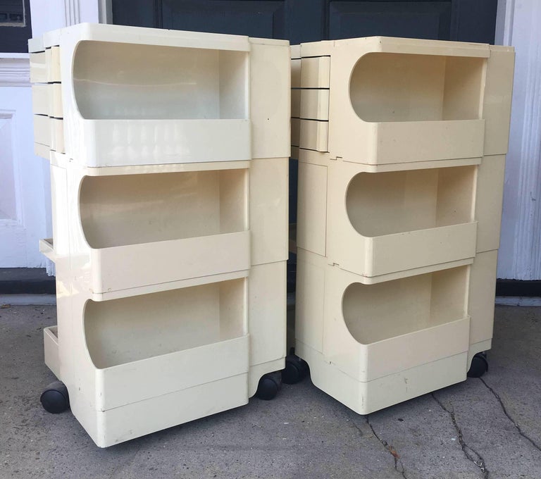 Two Vintage Joe Colombo Boby Storage Carts For Sale at 1stDibs